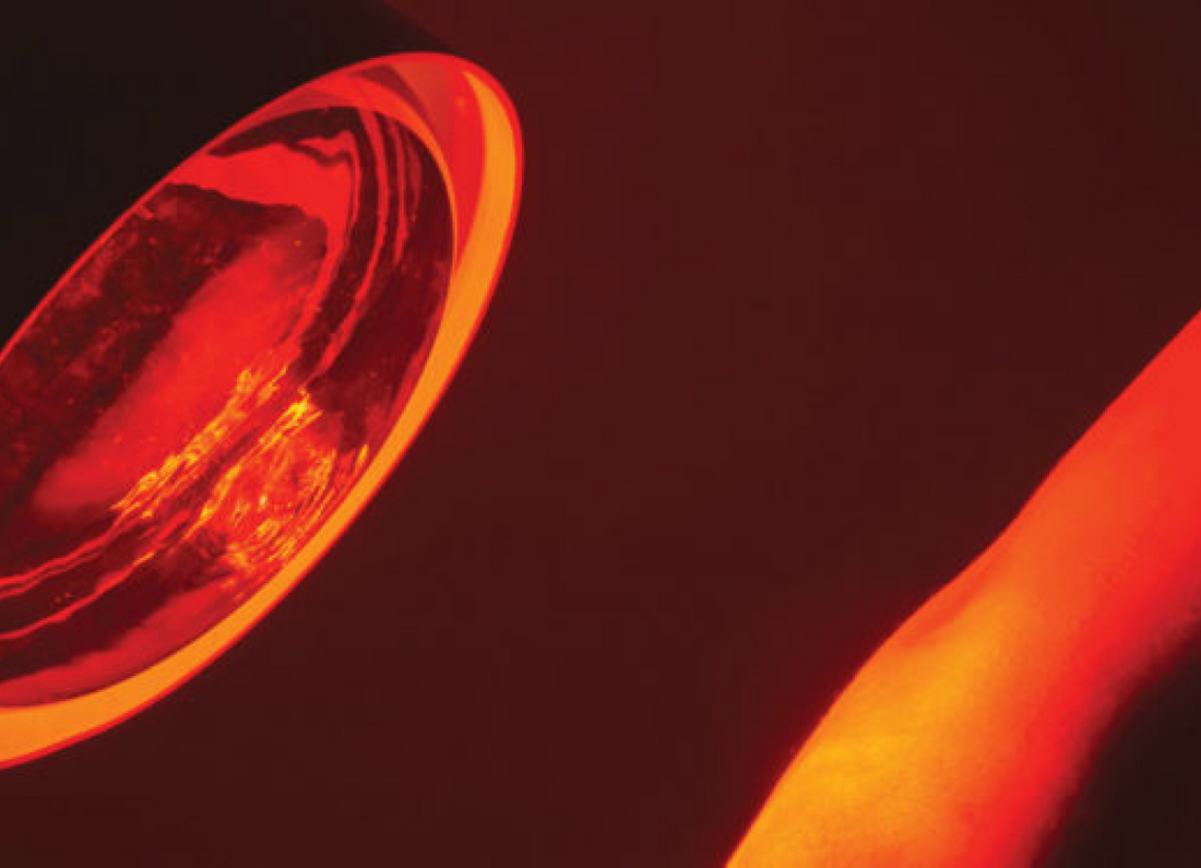 Close up of a red light therapy LED